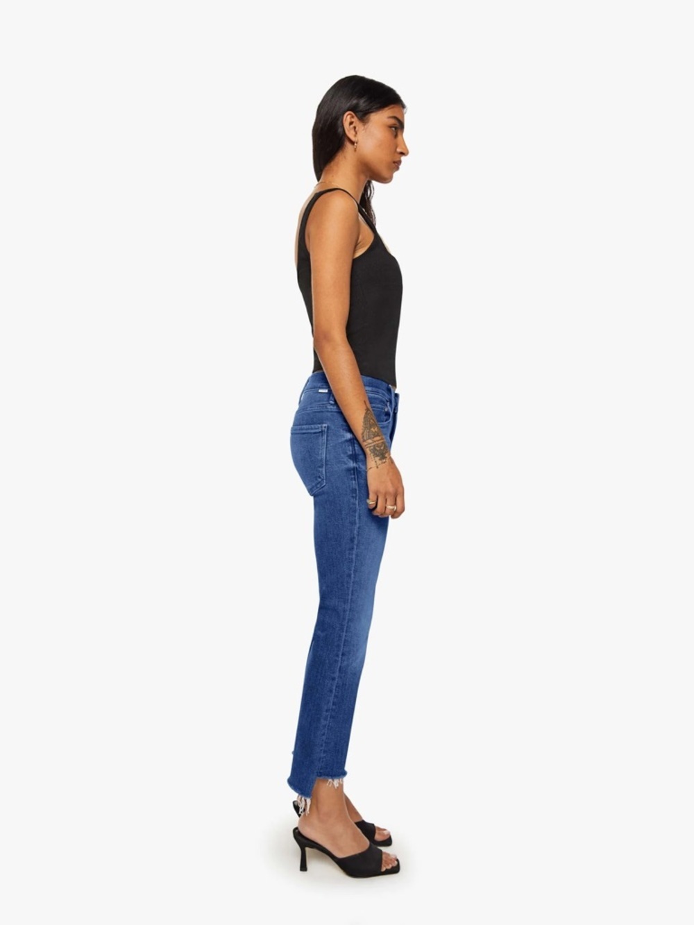 MOTHER Insider Crop Step Fray Dark Wash Women’s 29 Denim Classic Comfy